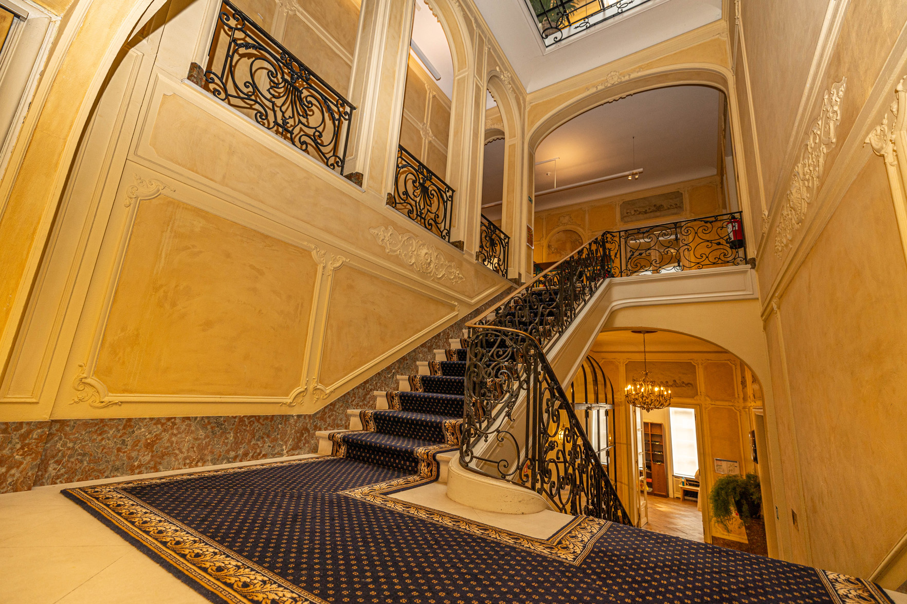 Grand staircase of the historic building at Stepping Stones Primary School, Ixelles Brussels