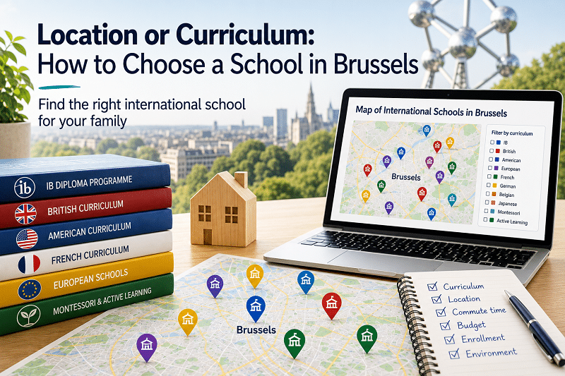 Interactive map of international schools in Brussels
